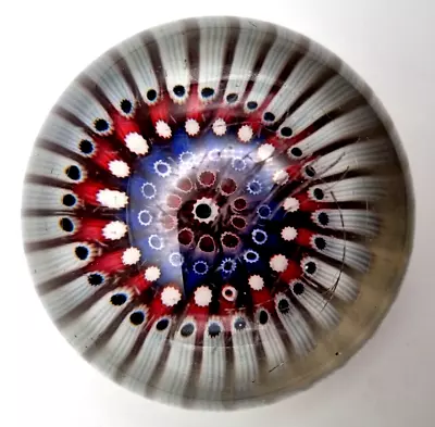 Buy OLD ENGLISH PAPERWEIGHT Four Row Concentric Millefiori ANTIQUE 1850 RARE • 153.99£