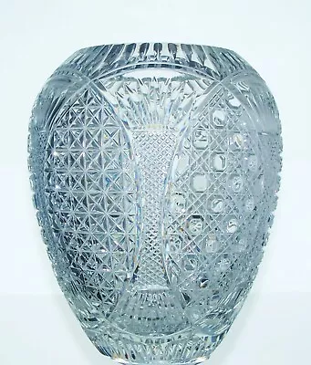 Buy Large Gorgeous Lead Crystal CHURCH WINDOW Cut Glass Ovoid Vase  -22cm, 1.8kg • 75£