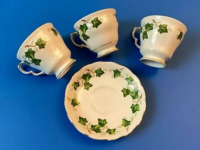 Buy Colclough Ivy Leaf Bone China - Spares - Three Cups & One Saucer • 13.15£