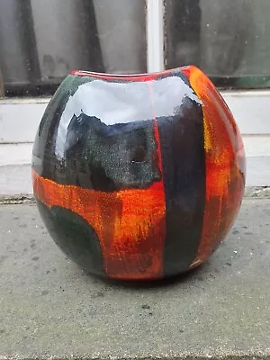 Buy Vintage Abstract Poole Pottery England Volcano 7’’ Purse Vase • 59.95£