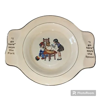 Buy Salem China Co Child Dining Plate Girls Feeding Teddy Bear Vintage 1920s • 12.30£