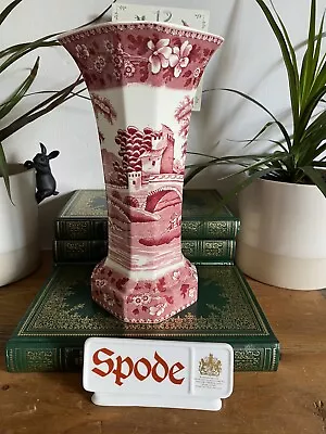 Buy Rare Copeland Spode Octagon Shaped Spode’s Tower Vase Pink 23cm / 9  Tall • 70£