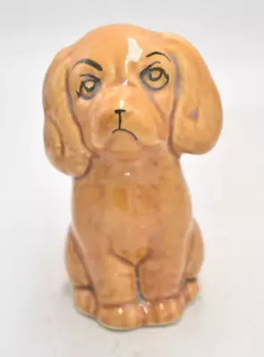 Buy Vintage Studio Pottery Dog Figurine Statue Ornament Amber Glaze • 12.95£