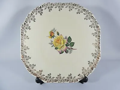 Buy Vintage Lord Nelson Ware England Yellow Rose Cake Serving Plate Tray 3251 Flower • 21.68£