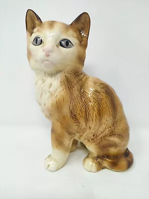 Buy MELBA WARE GINGER & WHITE CAT SEATED 8  In Height • 15£