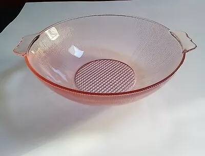Buy VTG Jeanette Pink Depression Glass Homespun Serving Bowl • 10.94£