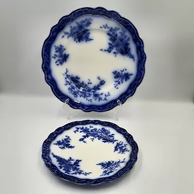 Buy Stanley Pottery England Flow Blue Touraine Plate Set Henry Alcock 7.75  & 10   • 23.97£