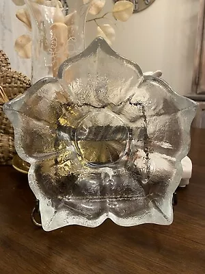 Buy Swedish Glass Lily Lotus Trinket Candle Dish Bowl Art Glass • 27.51£