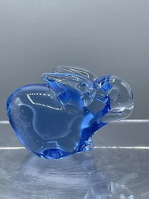 Buy Vintage Hand Blown Art Glass  Blue Rabbit Bunny Figurine Paperweight • 8.09£