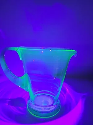 Buy Vintage Large Uranium  Glass Water Jug Pitcher  Uv Glow . • 5.50£