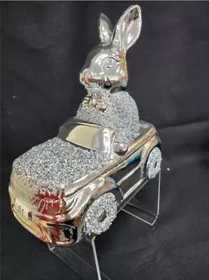 Buy Bling Silver Crushed Diamond Rabbit Driving Car • 14.50£