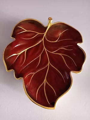 Buy Carltonware Rouge Royale Red And Gold Leaf Dish • 15£