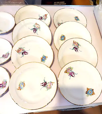Buy Eight Vintage Spanish Side Plates And Three Saucers Floral Design  • 17£