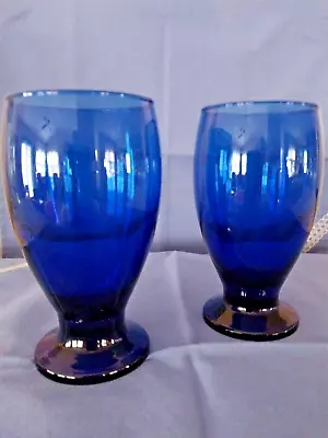 Buy Cobalt Blue Water Glasses 5  1/4  H - 2  5/8  W- 12 Oz Capacity  (Set Of 2) • 15.37£