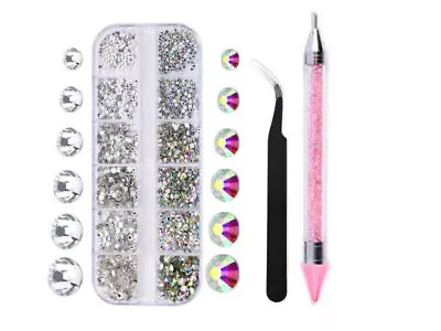 Buy 3D Nail Art Rhinestones In Wheel Glass Crystals Gems Beads Charms Glitter Decors • 7.99£