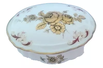 Buy Rare Vintage Lord Nelson Pottery Golden Rose Trinket Dish + Lid • 0.99£