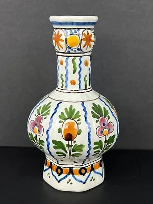 Buy Italian Art Pottery Glaze Vase Flowers 5.5  Tall Purple Yellow Green • 16.28£
