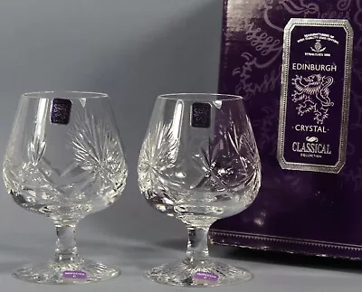 Buy Edinburgh Crystal Star Of Edinburgh, 2 X Brandy Glasses Boxed Signed 1st 11.85cm • 24.99£