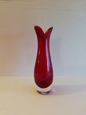 Buy Whitefriars Ruby Red Glass Beak Bud Vase. No. 9556  G. Baxter C1960-1973 • 35£