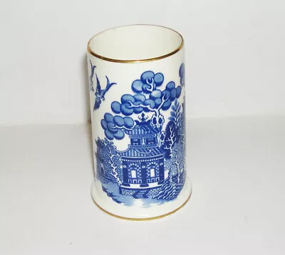 Buy Coalport Bone China Rare Size 4.1/4  Gilded Rim Willow Pattern Cylindrical Vase. • 30£