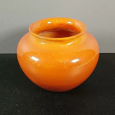 Buy William Moorcroft Burslem Orange Lustreware Small Pot Vase 7cm Tall 1920s Lustre • 74£