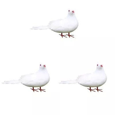 Buy  3 Count Feathered Dove Ornament Collectible Animal Sculpture Bird • 13.49£
