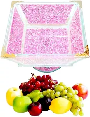 Buy Large Crushed Diamond Fruit Bowl Crystal Filled Pink Home Kitchen Pink Sparkly • 37.97£