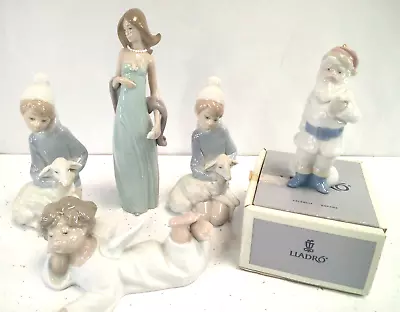 Buy 5 Lladro Ornament Bundle, Porcelain, 80s/90s, Santa Claus, Girls With Lamb #223 • 19.95£