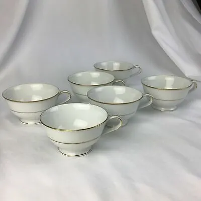 Buy Noritake China Dawn 5930 Vintage Coffee Tea Cups Gold Trim White Japan Set Of 6 • 16.14£
