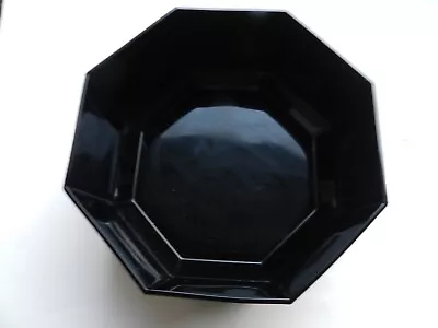 Buy Vintage Arcoroc Black Octime Large Glass Fruit Bowl - 23cm • 11.99£