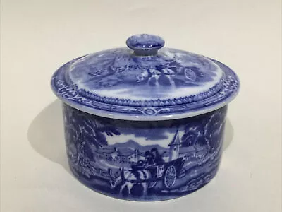 Buy George Jones & Sons Crescent China Blue & White “ Woodland “ Lidded Pot • 29.95£