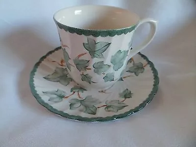 Buy British Home Stores Country Vine Cup/saucer Colour Cream/green Made In England • 4£