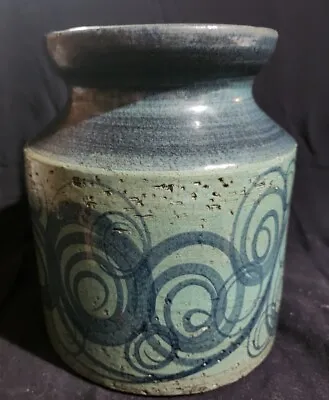 Buy Graveren Norsk Pottery Vase Norway Ceramic Mid Century Scandinavian Blue Green  • 18.92£
