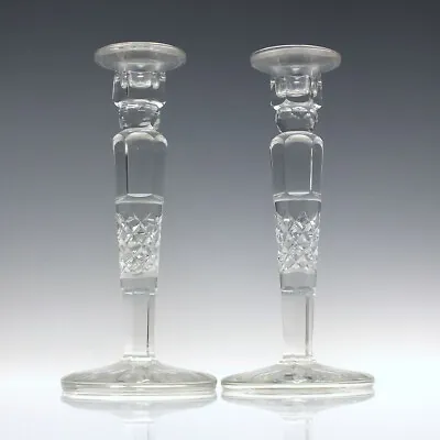 Buy Pair Of Edwardian Crystal Glass Candlesticks C1910 • 160£