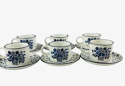 Buy 6 Sets Midwinter COUNTRY BLUE Stonehenge 2.5  Coffee Cup Mugs Blue Fruit Baskets • 66.95£