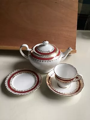 Buy Vintage Cup And Saucer, Plate And Teapot Set Salisbury China Sarum Pattern Vgc • 25£