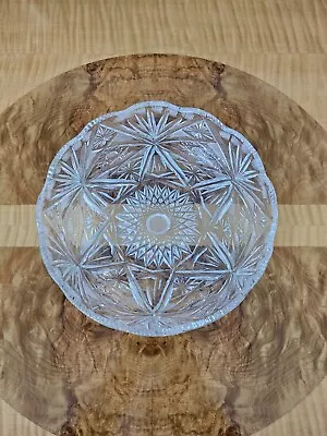 Buy Vintage Crystal Cut  Round Bowl Scalloped Edge • 42.52£