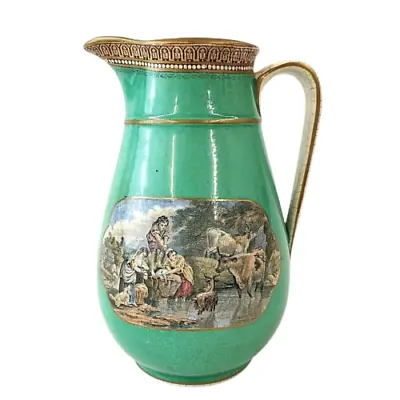Buy Antique Prattware Jug The Stone Jetty And The Torrent Circa 1850 • 99£