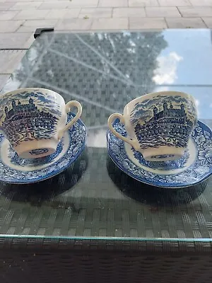 Buy Liberty Blue And Wedgewood - Made In England Blue -2Cups And Saucers-Old  Church • 14.40£
