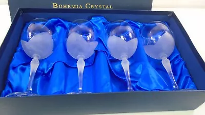Buy Boxed 4 Henry Marchant Bohemia  Frosted Wine Glasses  6   15cm FAST POSTAGE • 25£