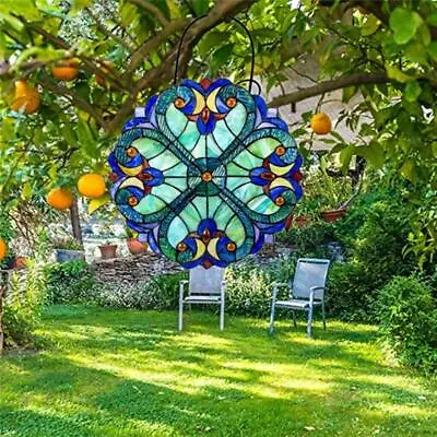 Buy Vintage Hanging Stained Glass Window Panel Suncatcher Home Garden Yard Colorful • 13.24£