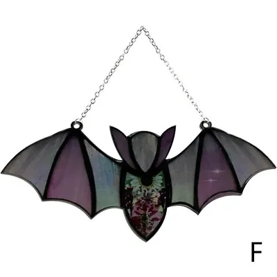 Buy Halloween Bat Stained Glass Suncatcher Window Hanging Acrylic Wall Art Decor • 5.49£