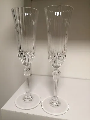 Buy Tall Quality Panelled Crystal Champagne Flutes X2 • 19.95£