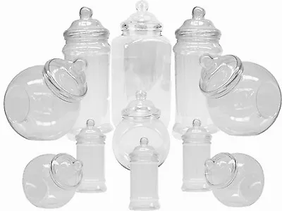 Buy Plastic Sweet Jars Candy Buffet Table Wedding Party 11 Assorted Empty Storage • 18.99£