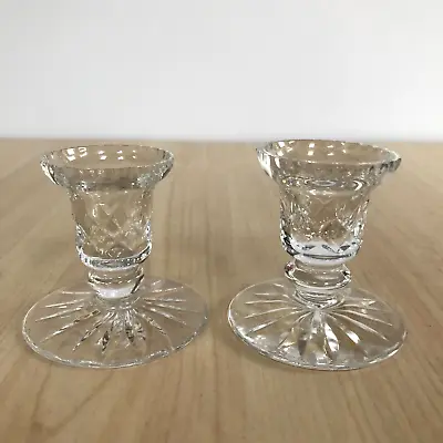 Buy Vintage Small Glass Candlestick Set Of 2 Candle Holders Table Decor 6cm Tall • 11.95£