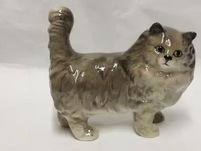 Buy Beswick Grey Perisian Cat  Standing Erect Tail 13 Cm High  14 Cm Long • 14.98£