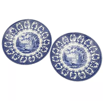 Buy 2 Vintage Churchill England Royal Heritage Balmoral Blue White Saucer Plates • 0.99£