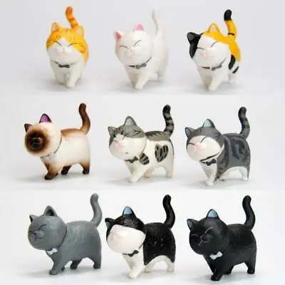 Buy 9 Pack Solid PVC Cats Figurines Tabletop Kitten Dolls Ornaments Home Decor • 12.36£