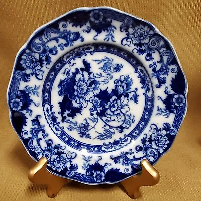 Buy Antique 1877 Cauldon Bentick J.R. Flow Blue Floral Plate 6 5/8  • 27.47£