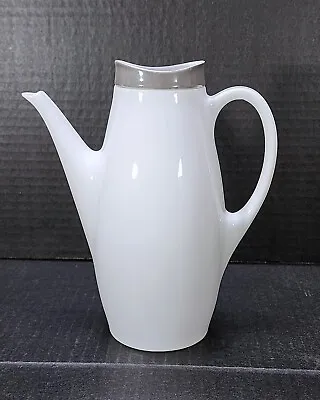 Buy Mid Century Modern Thomas Germany Porcelain Coffee Pot White & Gray MCM Nice! • 26.55£